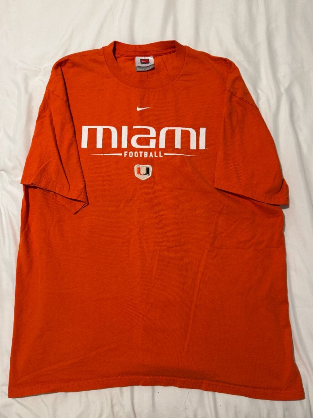 Nike - University of Miami Football - Hurricanes - M Large - Embroidered Shirt